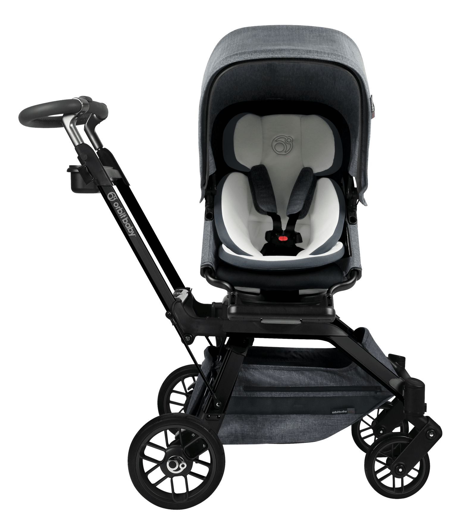 OB- Black Frame+  Grey Melange  Seat Stroller