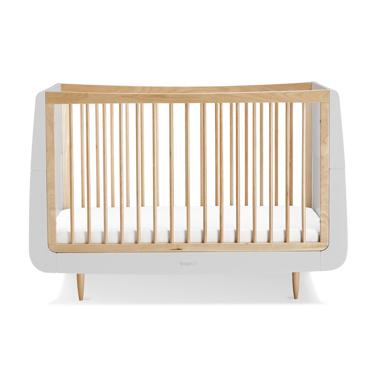 SnuzKot Skandi Cot Bed – Haze Grey / Natural