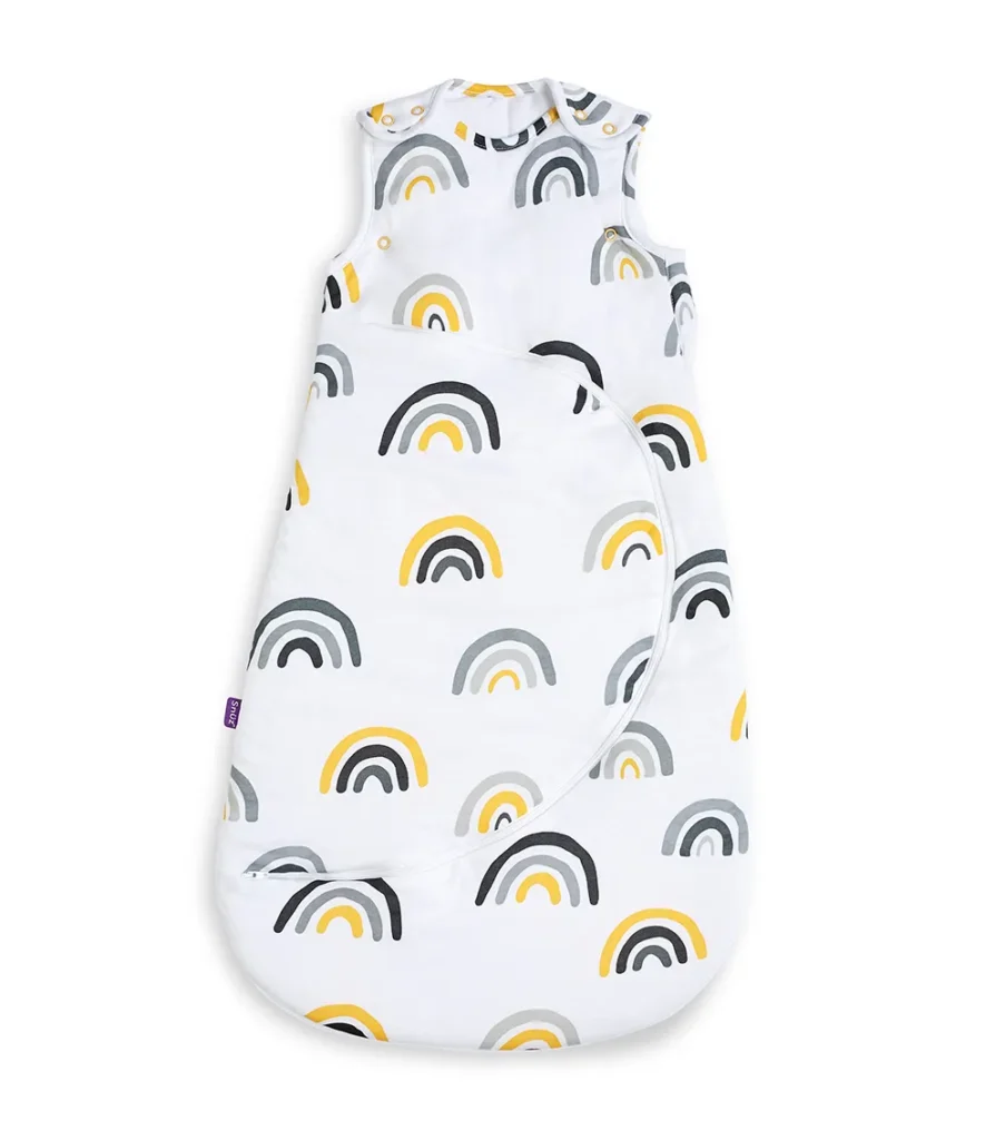 SnuzPouch Sleeping Bag, 2.5 Tog - Mustard Rainbow, 0-6M