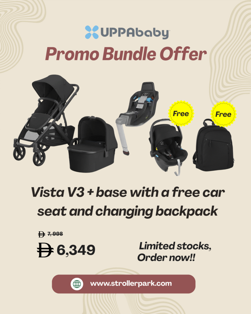 Vista V3 + Base with Free Car Seat & Changing Backpack - UPPABABY Bundle Offers
