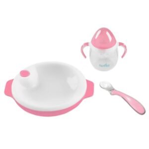 Weaning set 6+. Warmplate, Silicone spoon, training cup