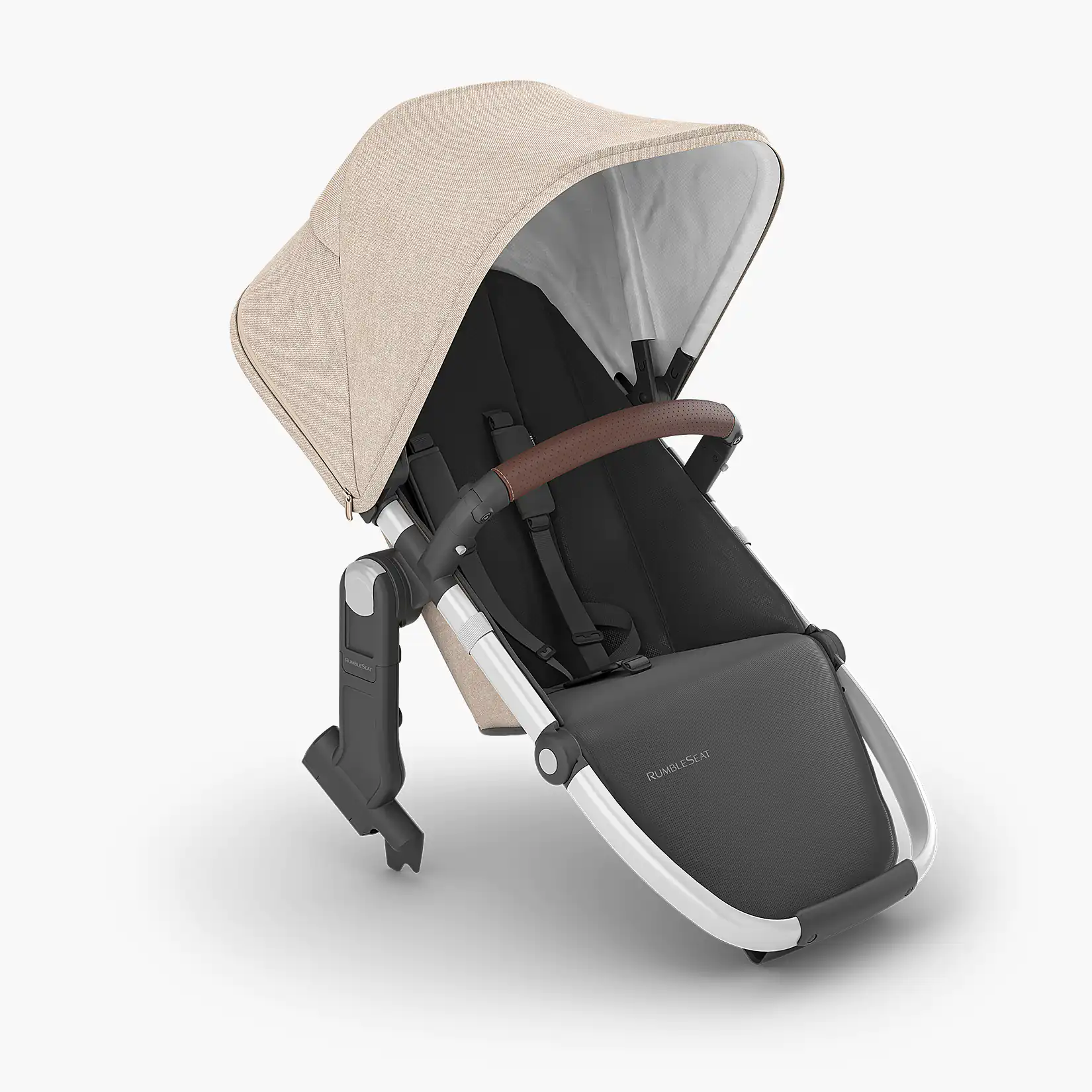 UPPAbaby Rumbleseat V2 Declan Oat Mélange Silver Frame Chestnut Leather