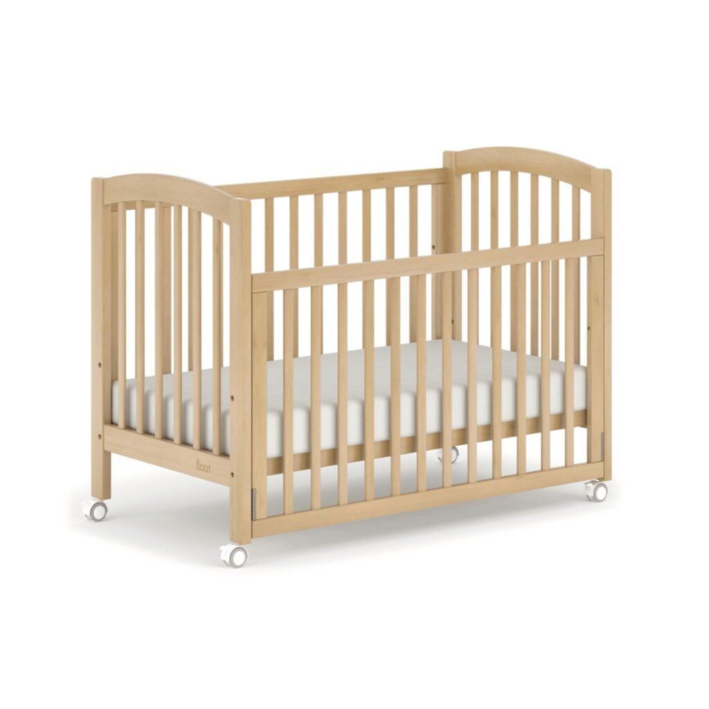 ECO WOODEN CRIB BEACH + Kit For Kids Comfipure Plus Foam Mattress - White
